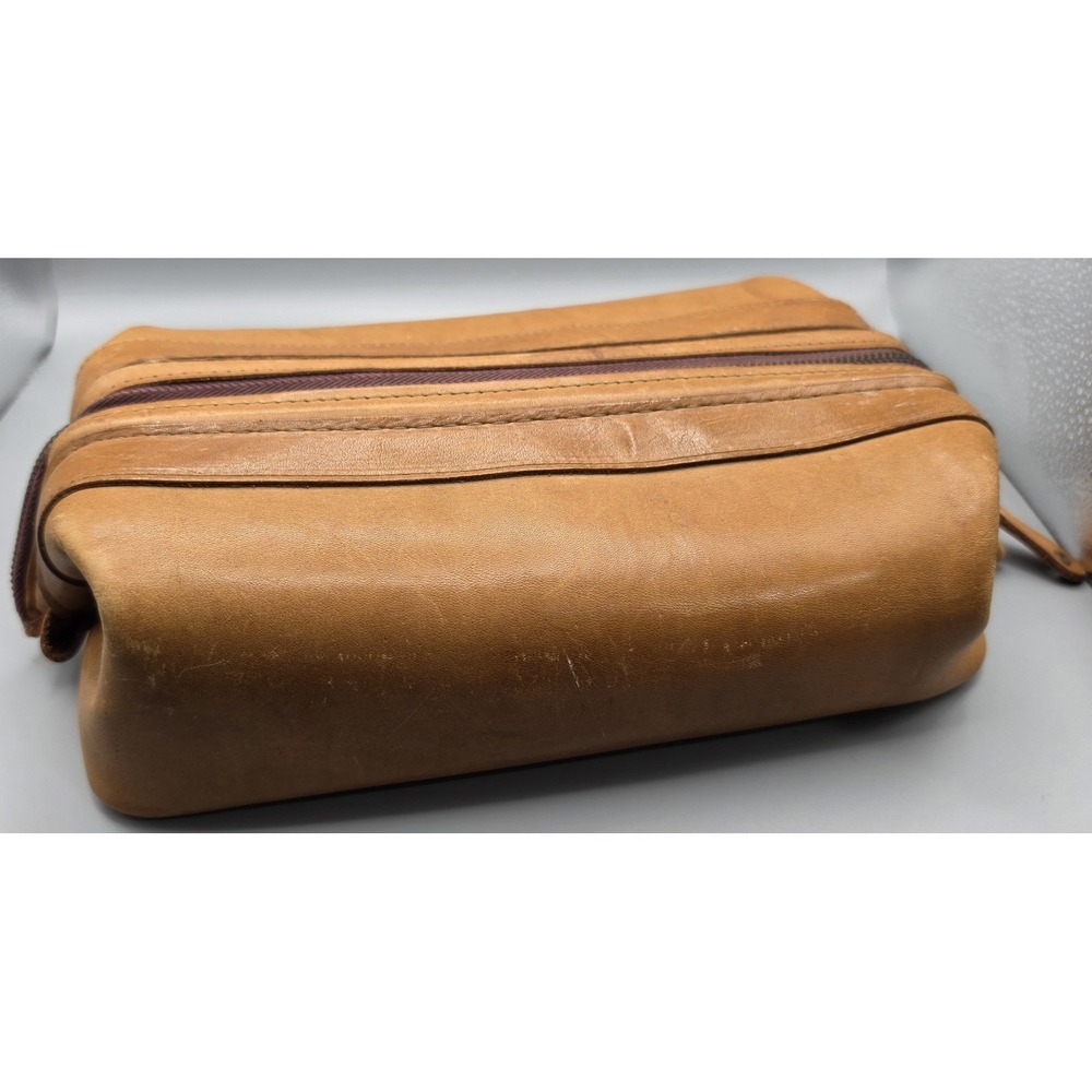 Vintage Bosca Utili-Kit Full Grain Hide Leather Dopp Toiletry Shave Bag